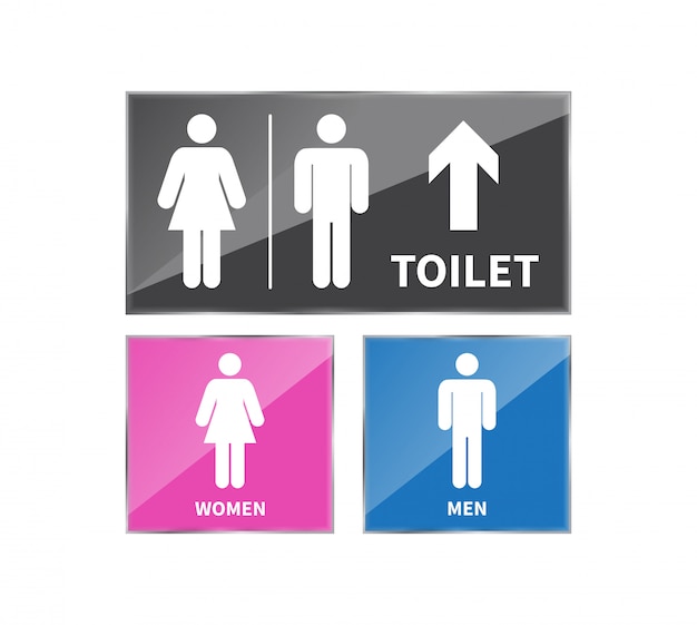 Vector set of toilet signs.