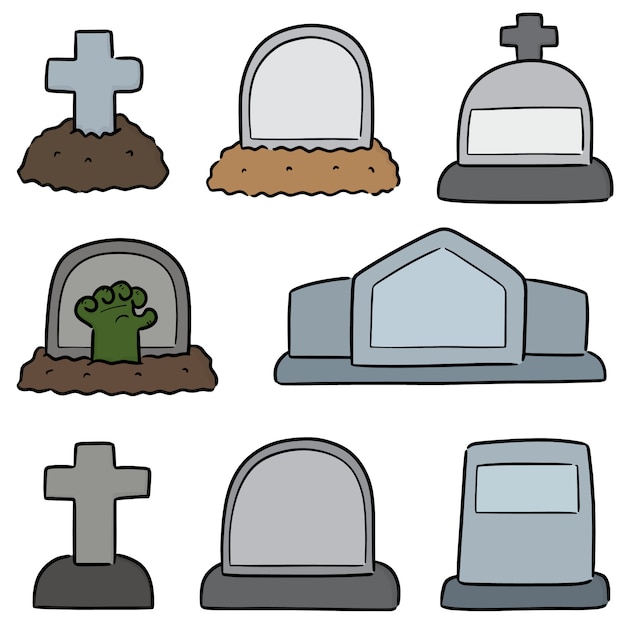 Vector set of tombstone