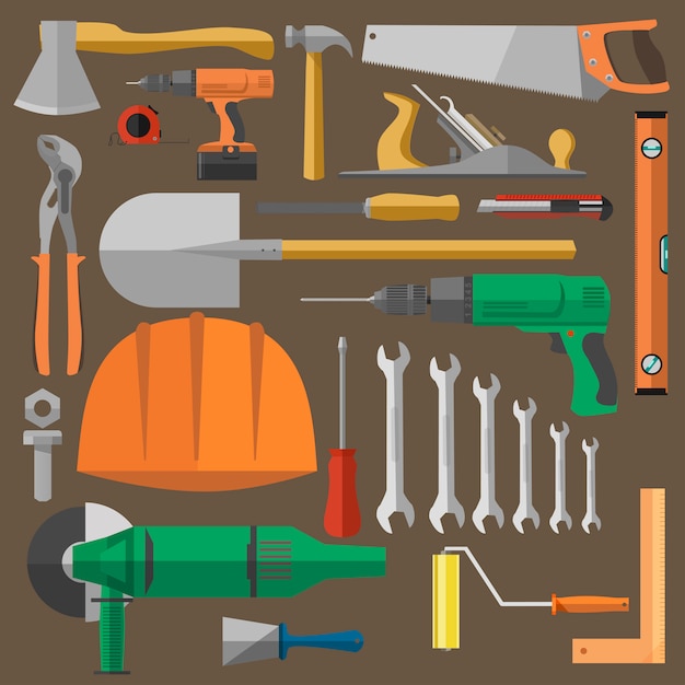 Vector set of tools for building