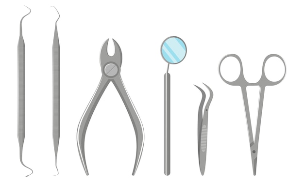 A set of tools for a dentist.