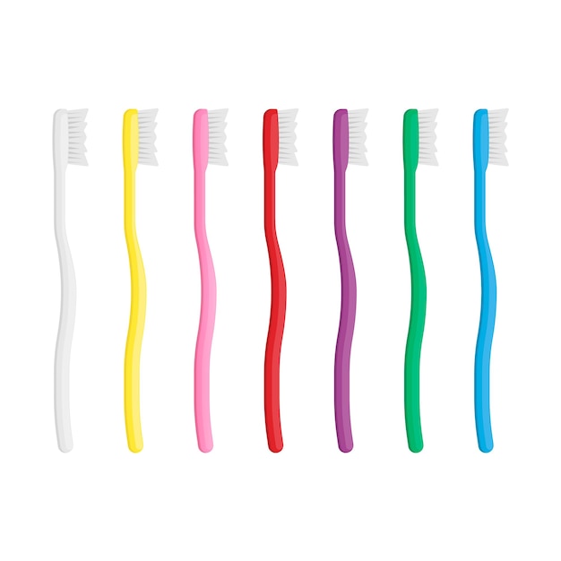 Set of toothbrush isolated on white background vector illustration