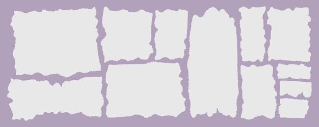 Set of torn white paper with an edge