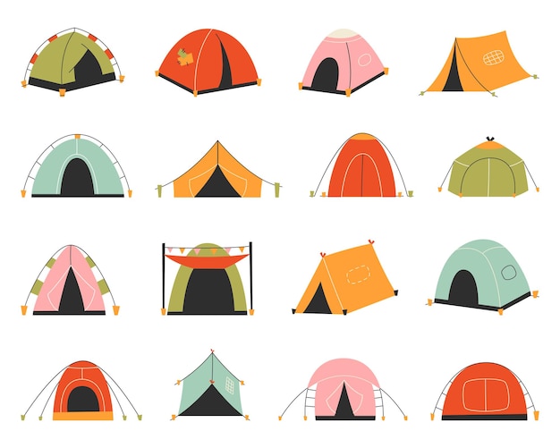 Set of tourist tents.