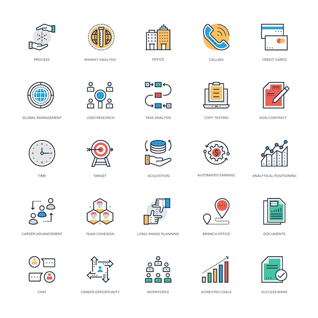 Vector set of trade flat icons