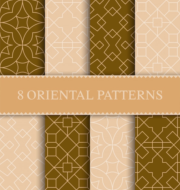 Set of traditional arabian seamless pattern