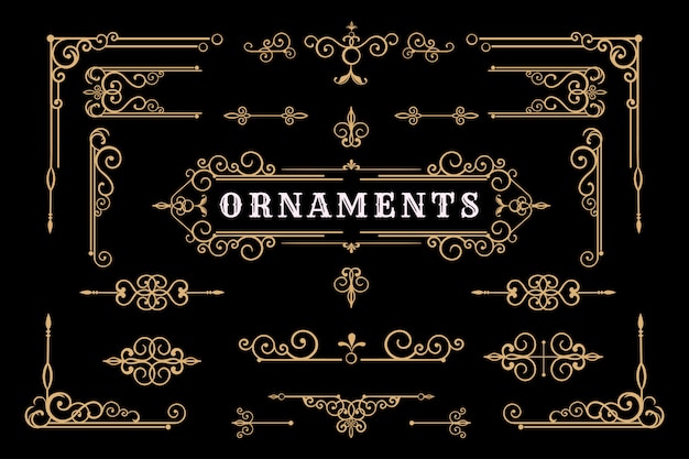 Vector set of traditional ornament element