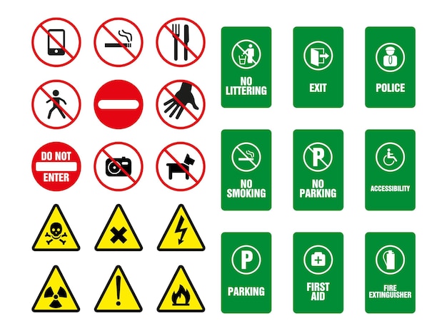 Vector set of traffic signs