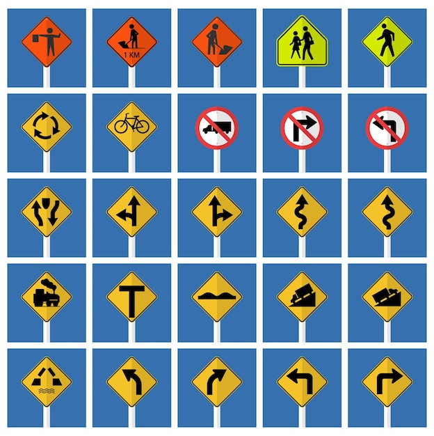 set traffic signsprohibitionwarning red circle symbol sign isolate on white backgroundvector illustration