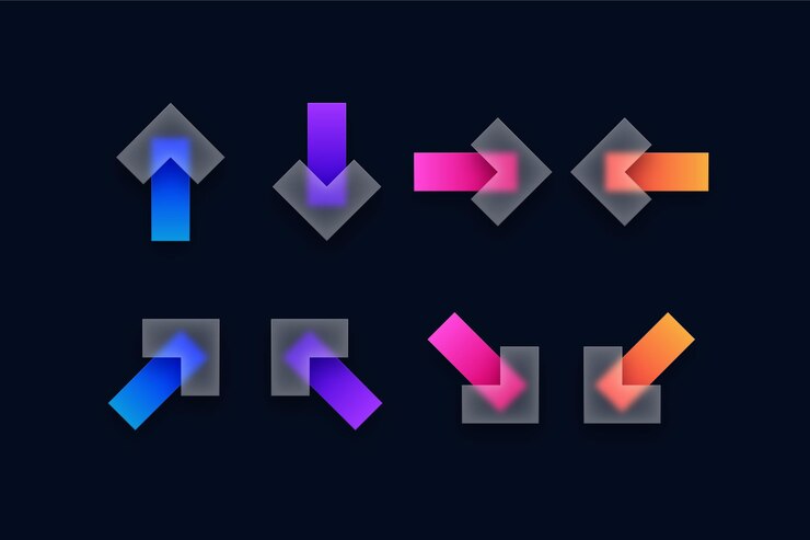 Vector set of transparent arrow icons