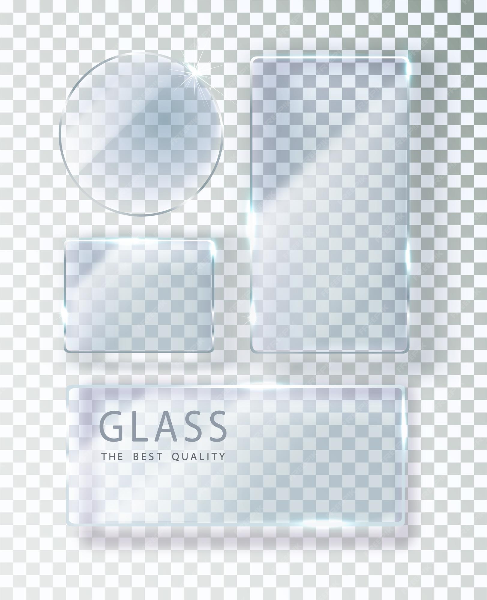 Premium Vector  Glass plate on a transparent background glass