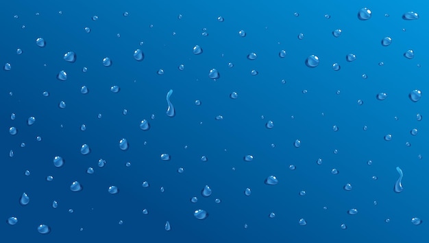 透明な現実的な純粋な澄んだ水滴のセット