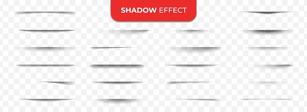 Set of transparent shadow effect Realistic shadow effect design