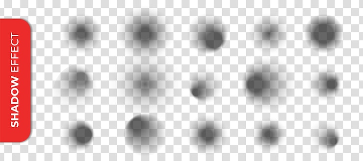 Vector set of transparent shadow effect realistic shadow effect design