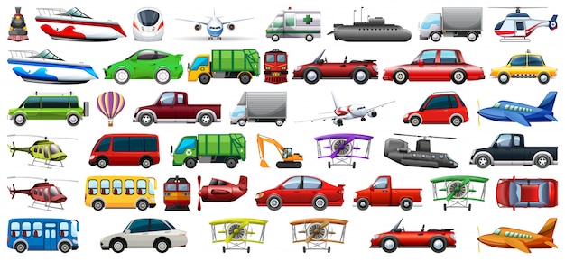 Vector set of transportation vehicle