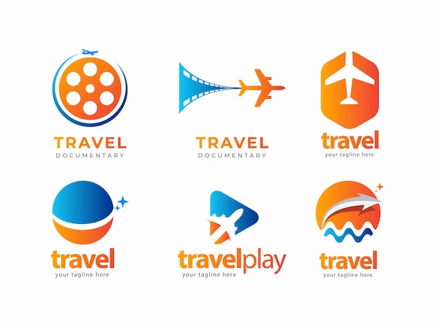 Impostare il concetto di design del logo di viaggio