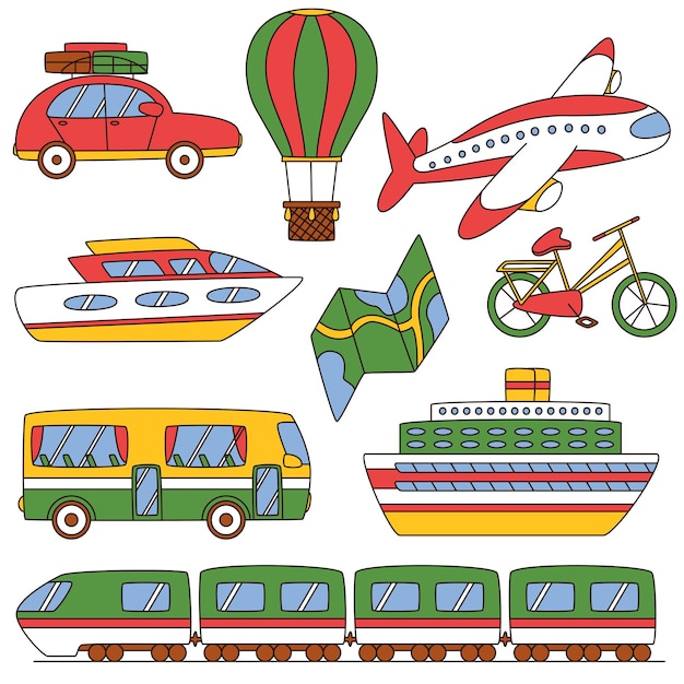 Vector set travel transport