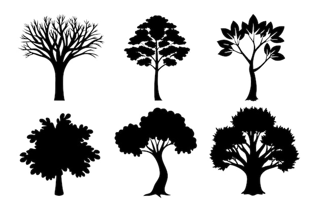 Vector set of a tree silhouette