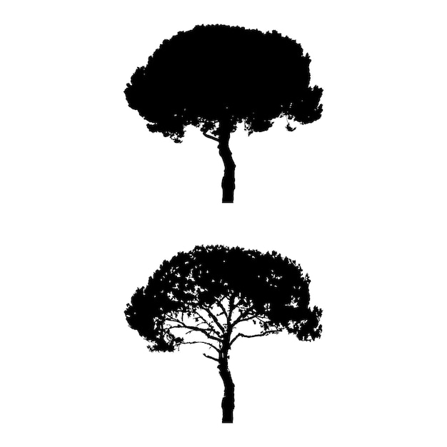 Vector set of tree silhouettes