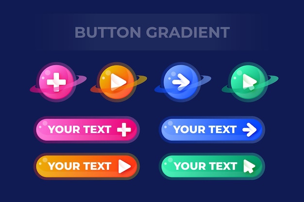 Set of trendy action button for web mobile app vector