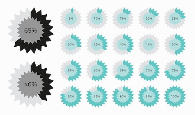 유행 원 별 모양 infographic 원형 차트 다이어그램 디자인 요소 집합 백분율