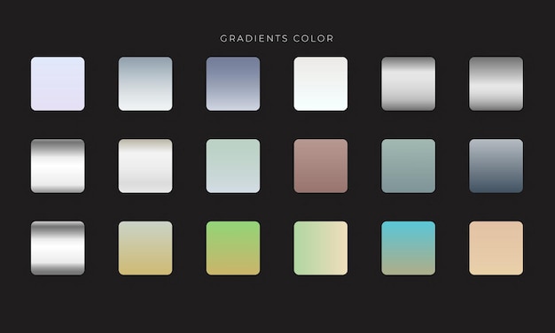 Set of trendy multicolored gradients and bright vibrant set of gradients background