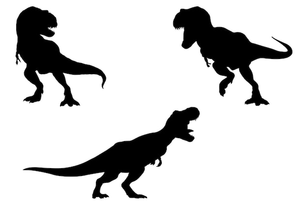 Vector set of trex silhouettes