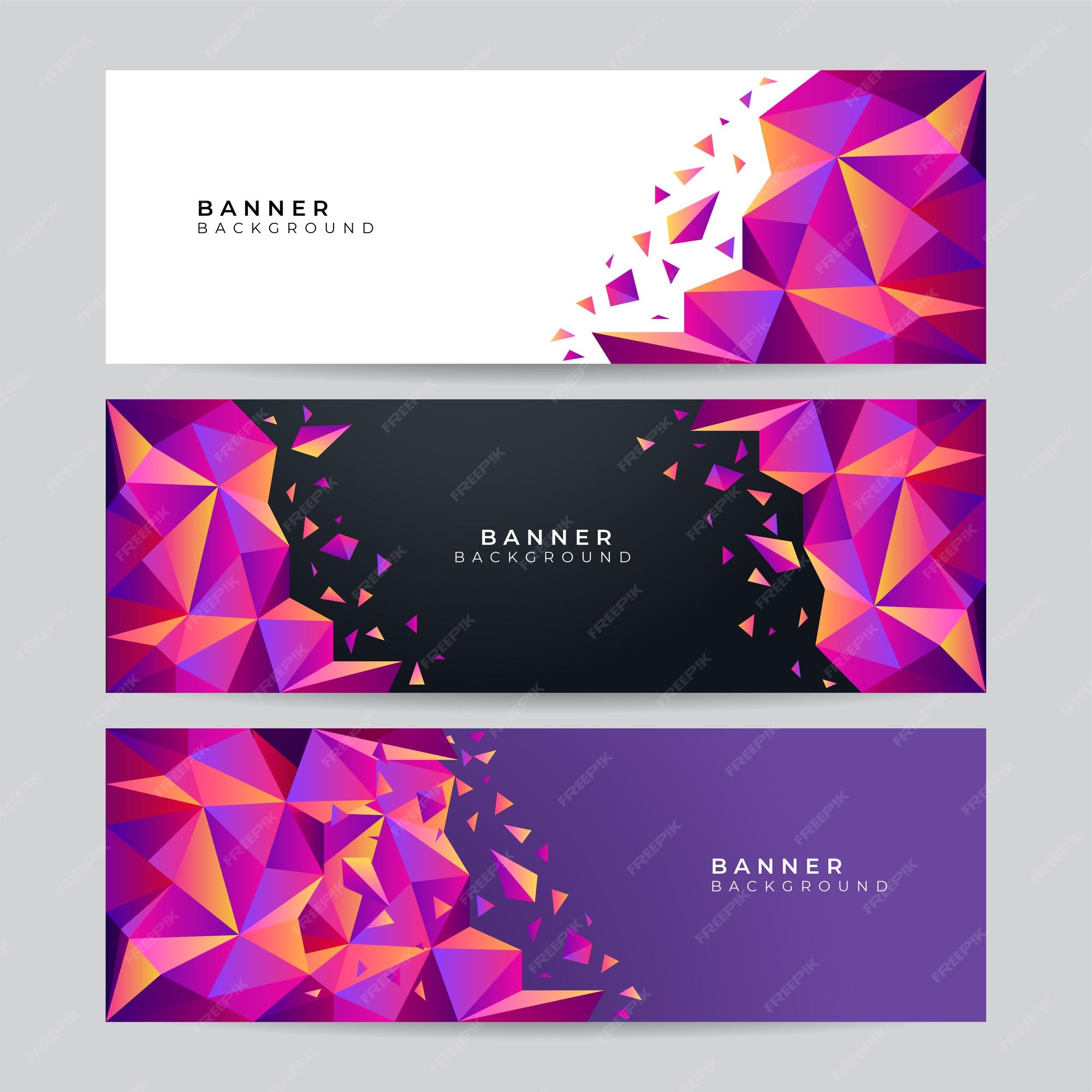 Premium Vector | Set of triangle 3d banner background. vector abstract  graphic design banner pattern background template.