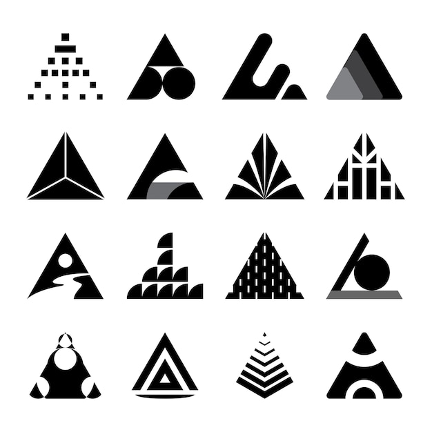 Vector set of triangle geometric shapes