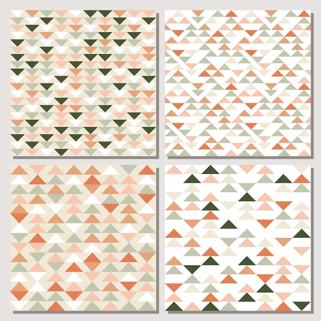 Set of triangle seamless pattern.