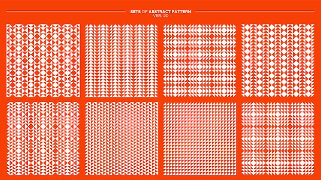Set of triangle shape abstract seamless pattern