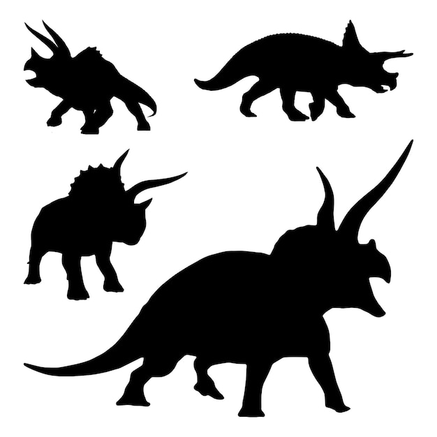 Vector set of triceratops dinosaurs logo design vector icon symbol template illustration