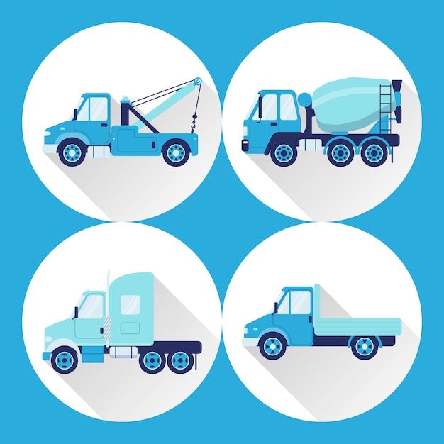 Vector set of truck icons