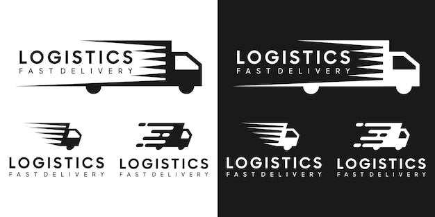 Set of truck logo inspiration for shipping logistics