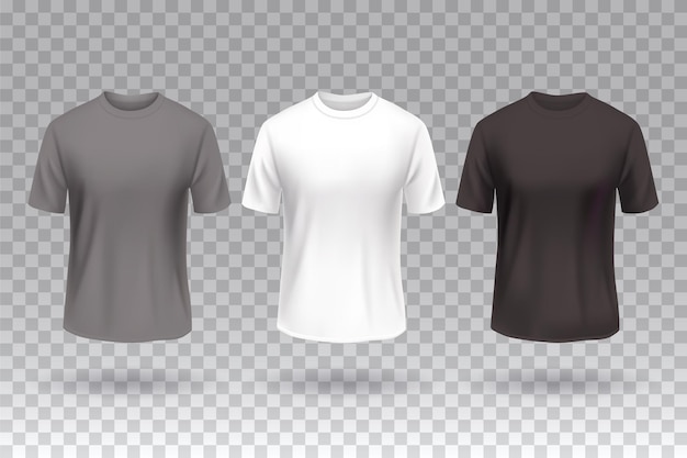 Vector set of tshirts front view