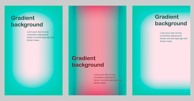 Set of turquoise gradient backgrounds