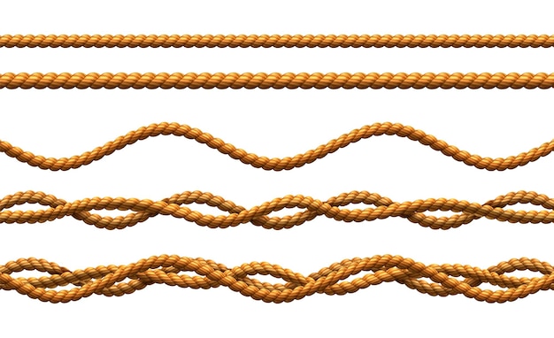 Vector set of twisted and wavy cords