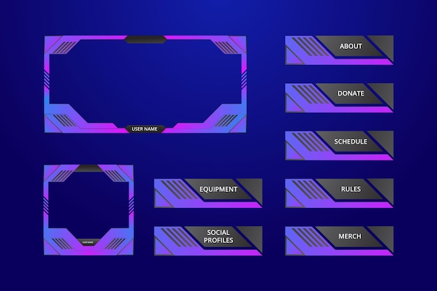 Vector set twitch-panelen