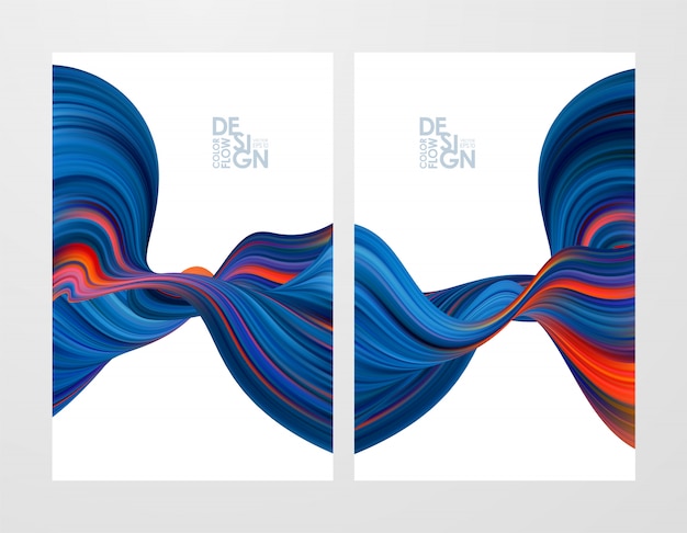 Set of two abstract flows.