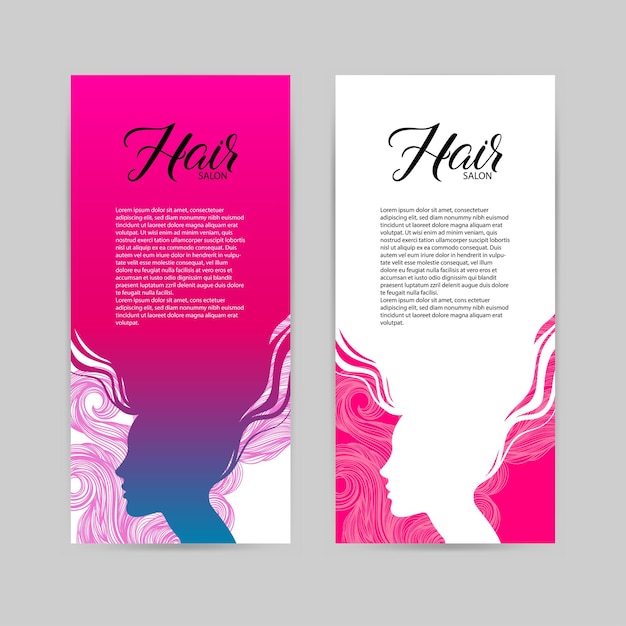 Vector set of two beauty salon template card