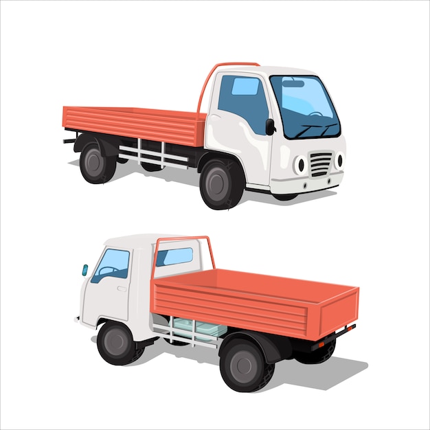 Vector a set of two city trucks