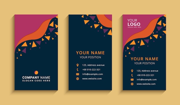 Set of two corporate business card template design vector illustration