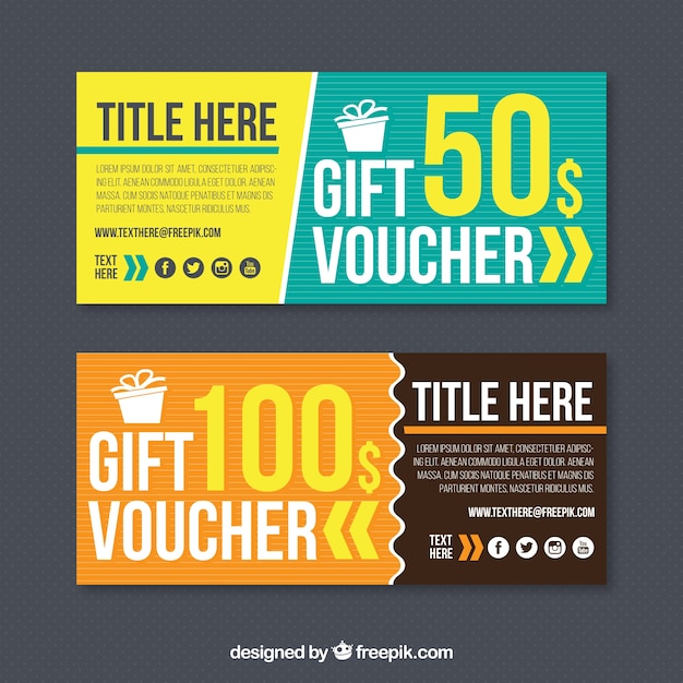 Set of two gift vouchers