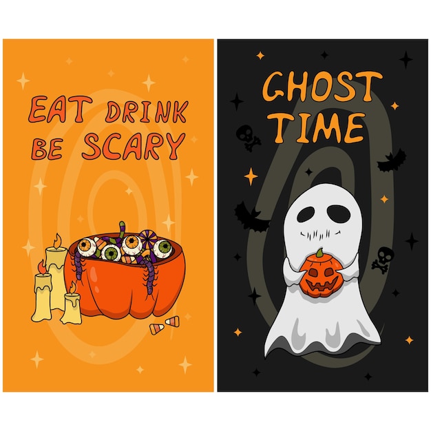 A set of two halloween cards