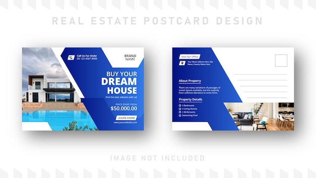 Vector a set of two real estate postcards