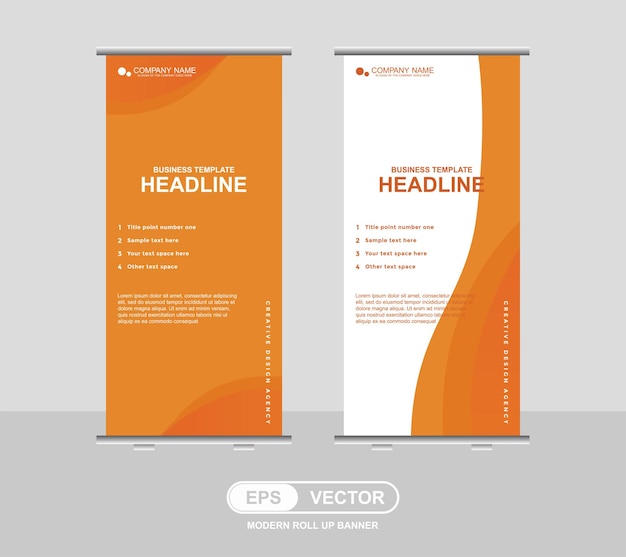 A set of two vertical banners for a business promotional event.
