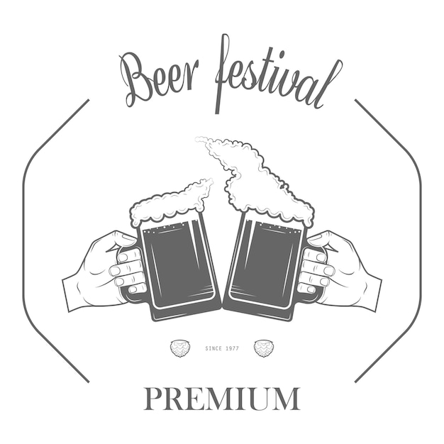 Premium Vector | Set of twocolor beer craft badges item 5