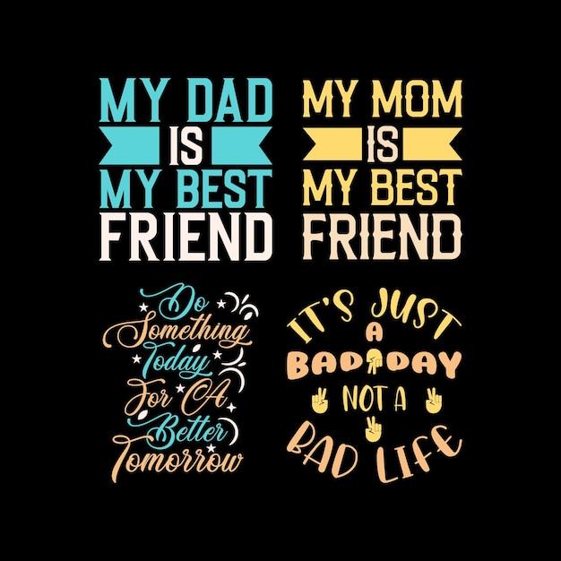 Vector set of typography lettering quotes