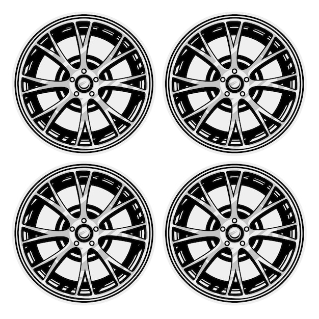 Set of tyres wheels