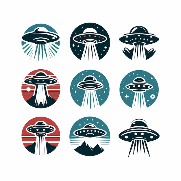 set of ufo logo vector