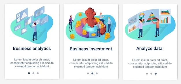 Набор UI и UX интерфейсов для пользовательского интерфейсаБизнес аналитика инвестиции и анализ данных
